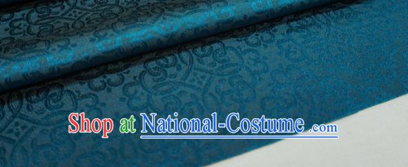 Peacock Blue Chinese Classical Lucky Clouds Pattern Material Traditional Design Brocade Fabric Ancient Hanfu Cloth