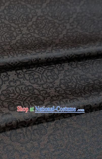 Dark Brown Chinese Ancient Hanfu Cloth Classical Lucky Clouds Pattern Material Traditional Design Brocade Fabric