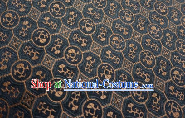 Black China Traditional Song Dynasty Design Brocade Fabric Hanfu Cloth Classical Brown Pattern Material