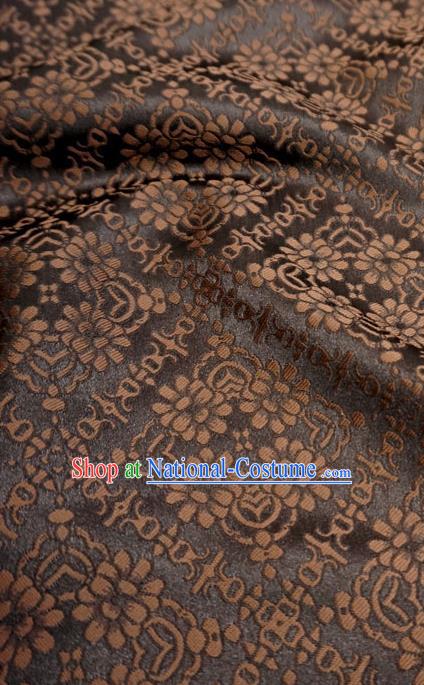 Coffee China Hanfu Cloth Classical Diamond Pattern Material Traditional Song Dynasty Design Brocade Fabric