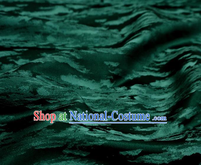 Dark Green China Ancient Costume Cloth Classical Pattern Material Traditional Hanfu Design Brocade Fabric