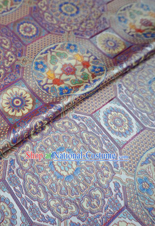 Lilac Tibetan Costume Cloth Classical Rosette Pattern Material China Traditional Design Brocade Fabric