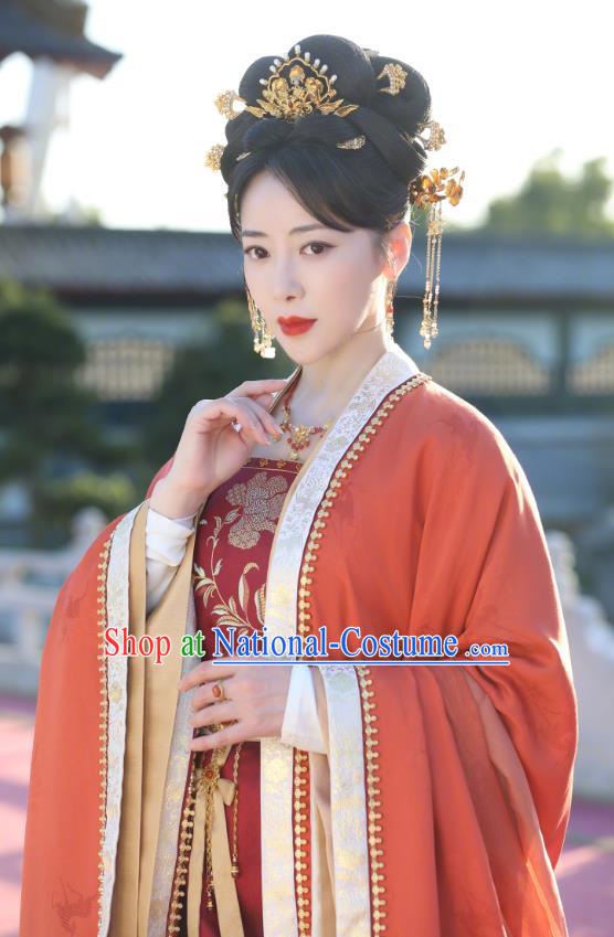 China Romantic Drama New Life Begins Court Mistress Zhao Fangru Red Dresses Ancient Princess Consort Costumes