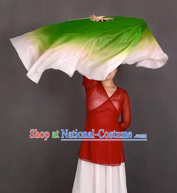 China Classical Dance Fan Lotus Dance Double Sides Fan Handmade  Degree Pure Silk Fan