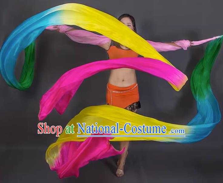 China Classical Dance Prop Professional Flying Apsaras Dance Long Ribbon Fan Handmade Dancing Silk