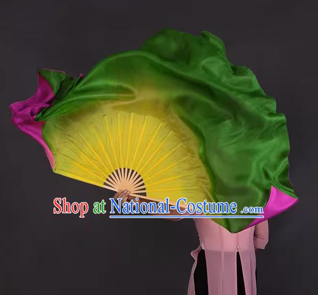 China Handmade Pure Silk Fan Classical Dance Fan Lotus Dance Double Sides Fan