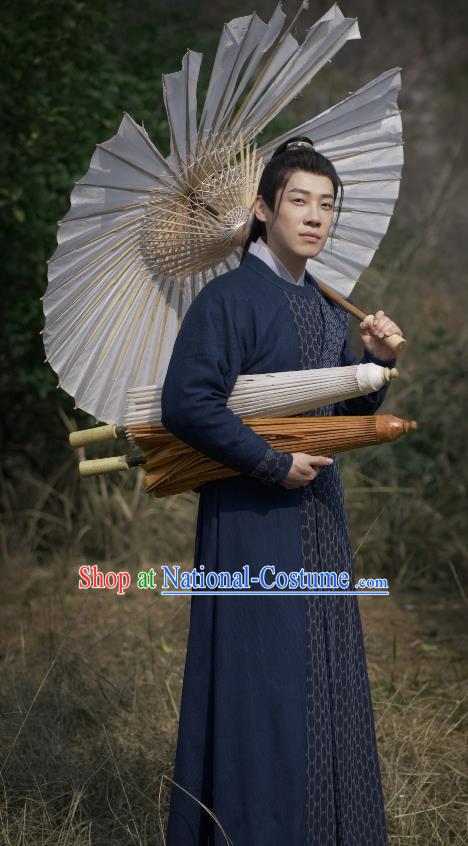 Romantic Drama New Life Begins Prince Yin Qi Clothing China Ancient Royal Lord Dark Blue Costumes