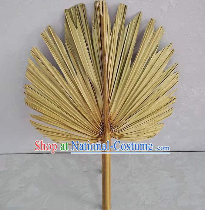 Chinese Handmade Folk Dance Fan Traditional Cattail Leaf Fan Buddha Jih Ji Gong Fan