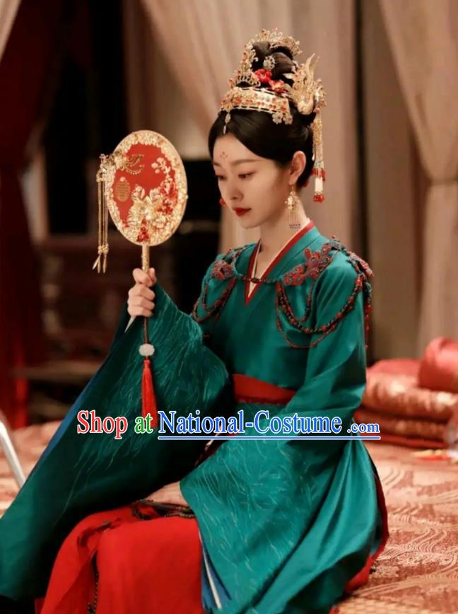 TV Series Destined Chang Feng Du Liu Yu Ru Wedding Dress Chinese Song Dynasty Bride Costumes Ancient Noble Woman Clothing