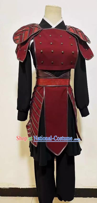 China Ancient Female Warrior Clothing Top Stage Performance Costume Woman Group Dance Outfit