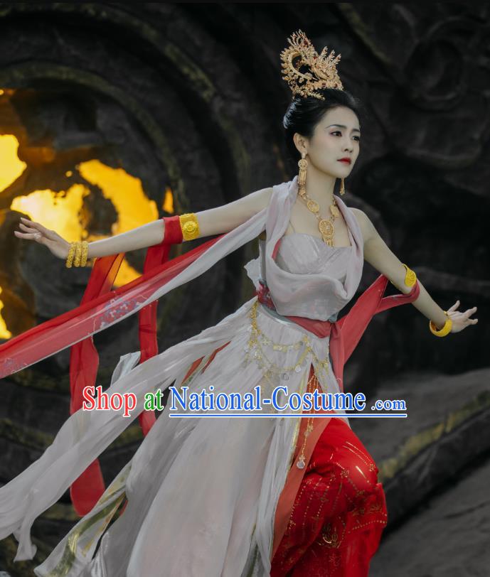 China Xianxia Drama Till The End of The Moon Goddess Ye Xiwu Dress Ancient Fairy Garment Costumes