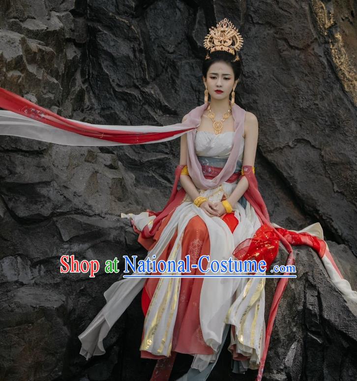 China Xianxia Drama Till The End of The Moon Goddess Ye Xiwu Dress Ancient Fairy Garment Costumes