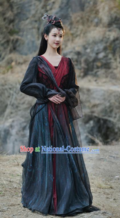 Till The End of The Moon China Xianxia Drama Demon Princess Ye Bingchang Dress Ancient Fairy Costumes