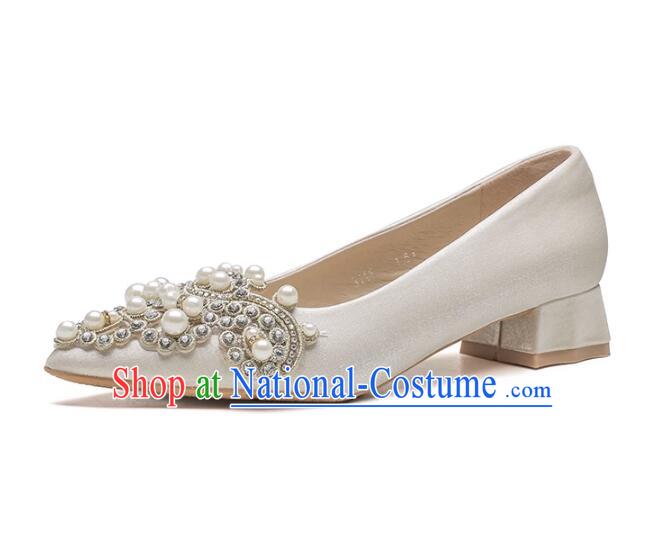 Top Wedding Shoes Champagne Wedding Shoes French Fashion Low Heeled Shoes