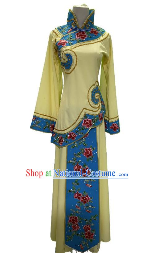 China Folk Dance Yellow Outfit Woman Yangko Dance Costume Group Stage Performance Clothing