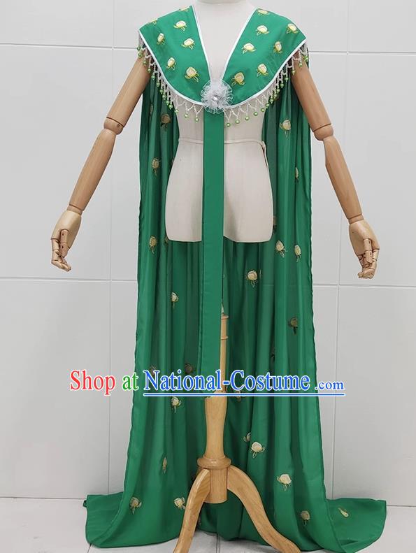 Drama Hua Dan Cloak Ancient Costume Yue Opera Huangmei Opera Costume Cloak With Gold Embroidery