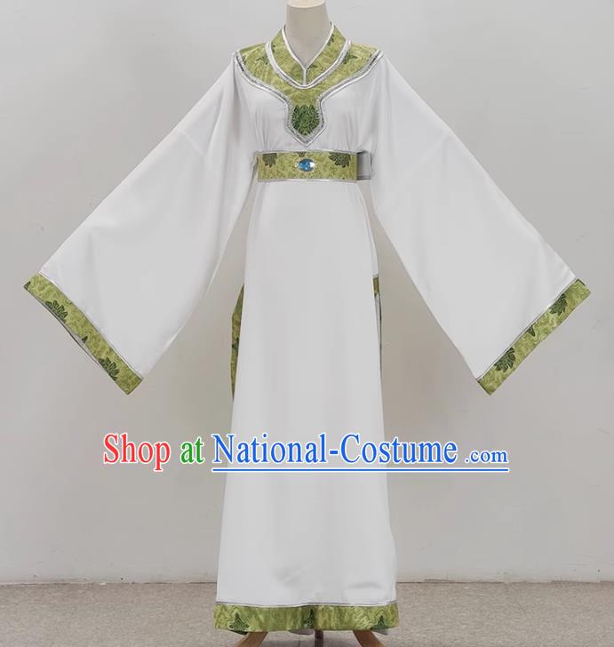 Drama White Niche Round Neck Plain Jacket Ancient Costume Film And Television Shaoxing Opera Huangmei Opera Performance Costume