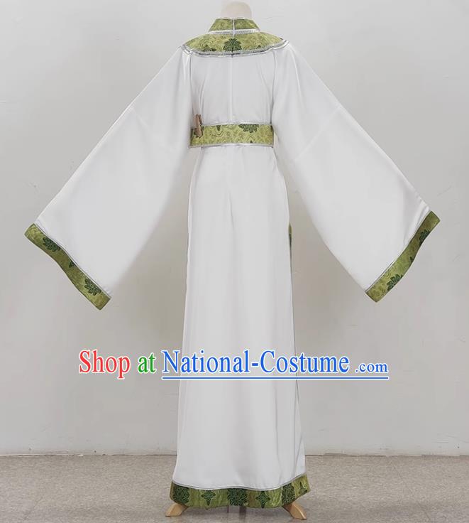 Drama White Niche Round Neck Plain Jacket Ancient Costume Film And Television Shaoxing Opera Huangmei Opera Performance Costume