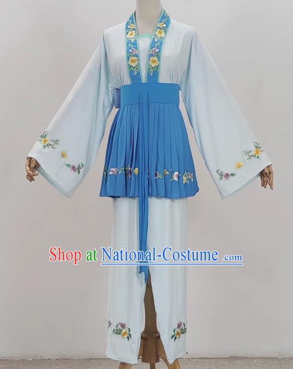 Light Blue Opera Maid Costume Ancient Costume Shaoxing Opera Huangmei Opera Costume Fifth Birthday Maid Costume Stage Performance Costume