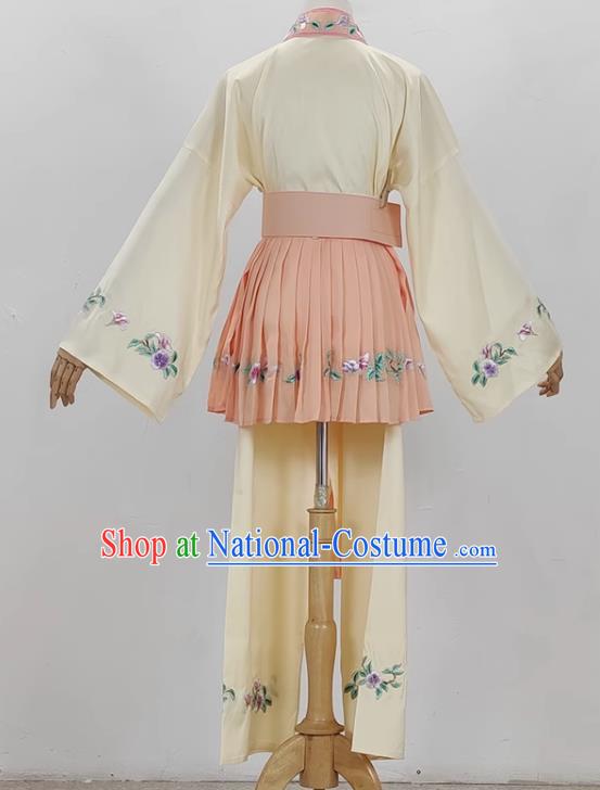 Light Yellow Opera Maid Costume Ancient Costume Shaoxing Opera Huangmei Opera Costume Fifth Birthday Girl Costume Stage Performance Costume