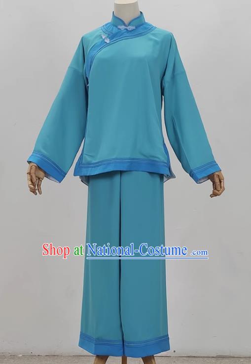 Blue Drama Village Girl Costumes Ancient Costumes Huangmei Opera Performance Costumes Yue Opera Jiujin Girl Plain People Women Clothes