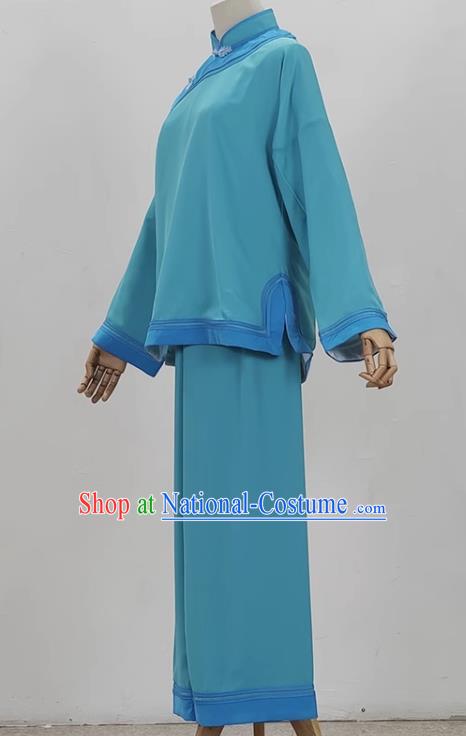 Blue Drama Village Girl Costumes Ancient Costumes Huangmei Opera Performance Costumes Yue Opera Jiujin Girl Plain People Women Clothes