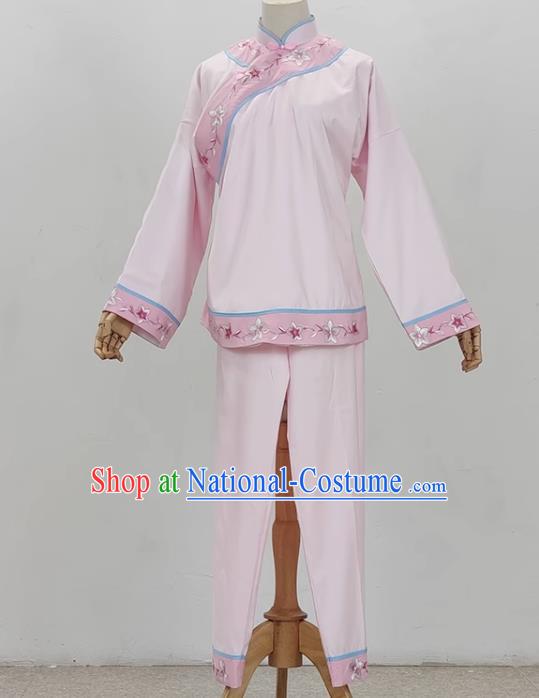 Light Pink Opera Village Girl Costume Ancient Costume Yue Opera Huangmei Opera Performance Costume Folk Girl Costume