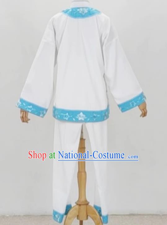 White Opera Village Girl Costume Ancient Costume Yue Opera Huangmei Opera Performance Costume Folk Girl Costume