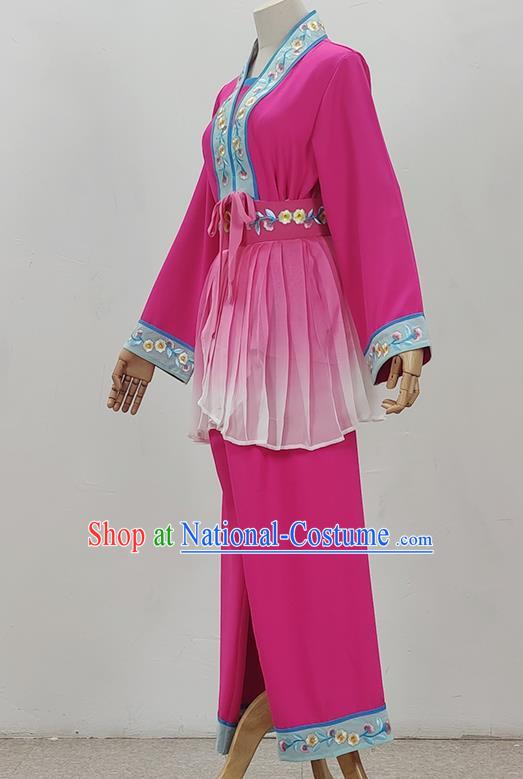 Pink Drama Costumes Tea Picking Opera Girl Costumes Costumes Huangmei Opera Costumes