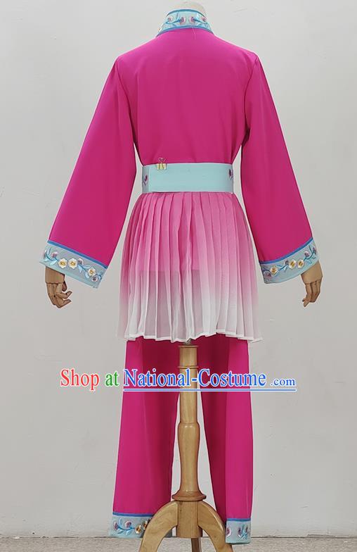 Pink Drama Costumes Tea Picking Opera Girl Costumes Costumes Huangmei Opera Costumes