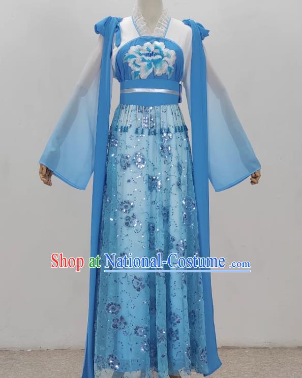 Blue Palace Lady Costumes Costumes Opera Dance Performance Costumes Yue Opera Huangmei Opera Drama Girl Clothes