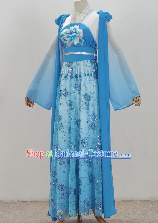 Blue Palace Lady Costumes Costumes Opera Dance Performance Costumes Yue Opera Huangmei Opera Drama Girl Clothes