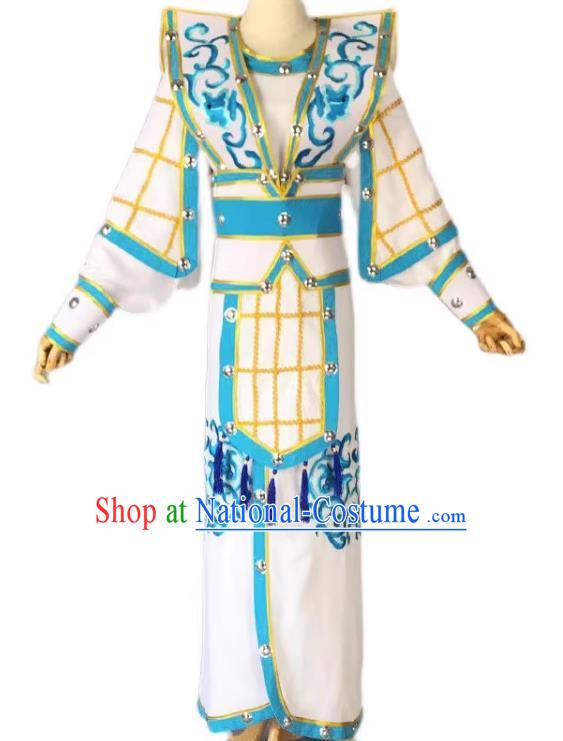 White Drama Men Military Uniforms Costumes Shaoxing Opera Huangmei Opera Performance Costumes Official Uniforms Martial Arts Uniforms