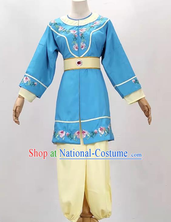 Blue And Yellow Shutong Four Nine Embroidered Costumes Yue Opera Qiong Opera Huangmei Opera Drama