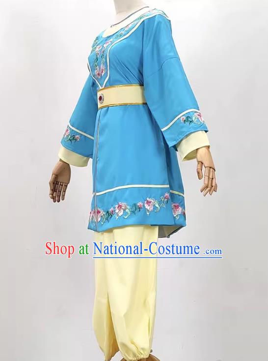 Blue And Yellow Shutong Four Nine Embroidered Costumes Yue Opera Qiong Opera Huangmei Opera Drama