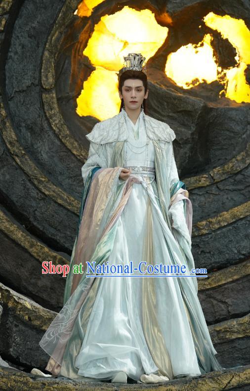 China Ancient Swordsman Costumes Xianxia Drama Till The End of The Moon Demon Lord Tantai Jin Garments Complete Set