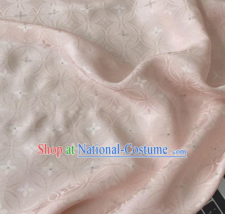 Pink China Cheongsam Brocade Material Classical Copper Cash Design Silk Fabric Traditional Mulberry Silk