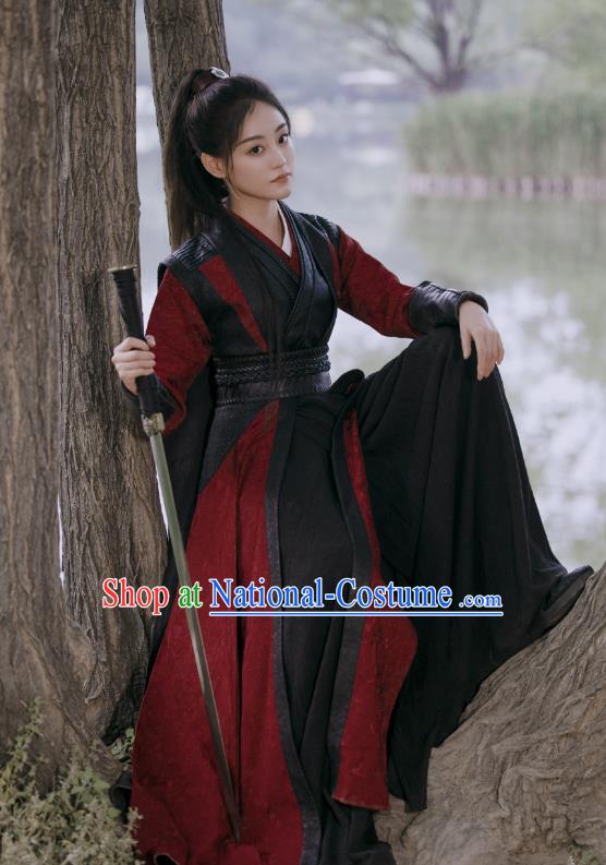 China Hanfu Clothing Romantic TV Series Miss The Dragon Gu Qingyan Dress Ancient Female Swordsman Costumes