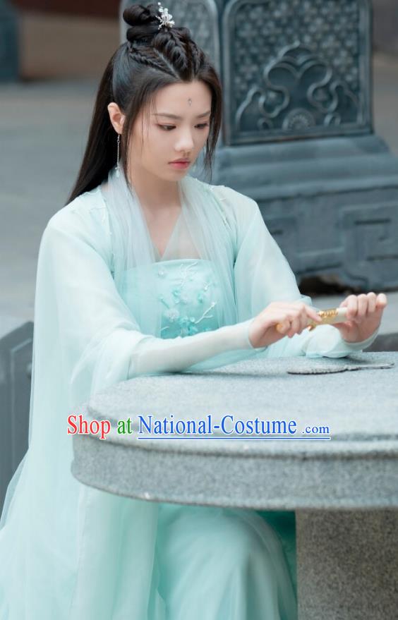 China Ancient Fairy Princess Clothing Romantic TV Series Miss The Dragon Goddess Qing Qing Costumes