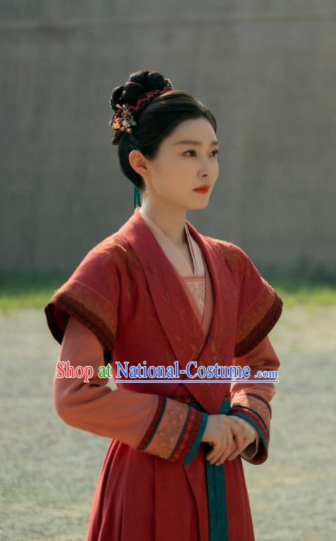 TV Series Destined Chang Feng Du Liu Yu Ru Chinese Song Dynasty Young Mistress Red Costumes Ancient Woman Clothing