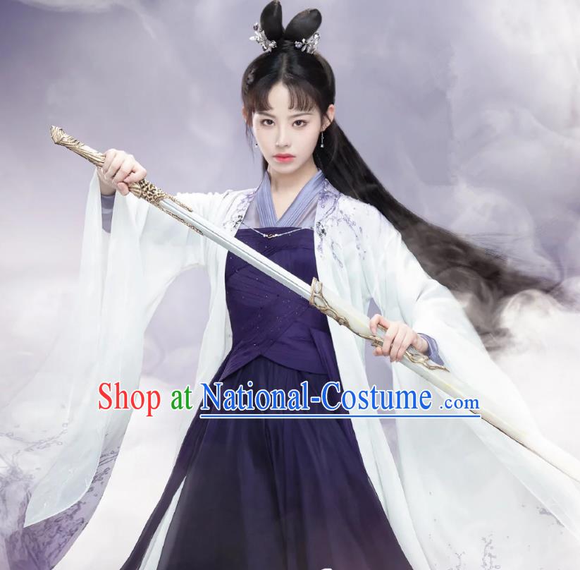 China Ancient Swordswoman Dresses Romance Drama The Journey of Chong Zi Superheroine Gong Ke Ran Clothing