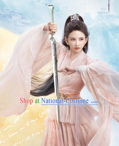 China Palace Lady Pink Hanfu Dress Romance Drama The Journey of Chong Zi Superheroine Sima Miao Yuan Clothing Ancient Royal Queen Costumes