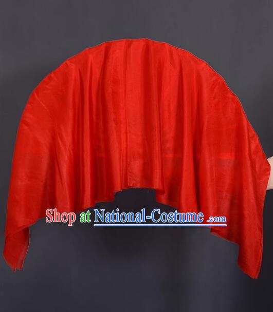 China Folk Dance Prop Handmade Red Silk Fan Yangko Dance Fan