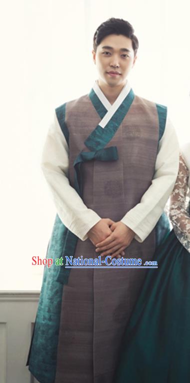 Korean Ancient Groom Clothing Traditional Couple Man Costumes Handmade Hanbok Complete Set