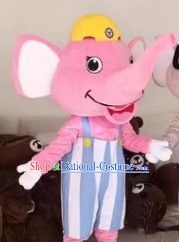 Customized Pink Elephant Mascot Walking Event Baby Elephant Props Advertising Animal Cartoon Elephant Puppet Costume People Wearing Puppet Costumes