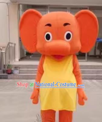 Customized Orange Elephant Mascot Walking Event Baby Elephant Props Advertising Animal Cartoon Elephant Puppet Costumes For People To Wear Puppet Costumes