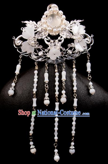 China Song Dynasty Court Woman Hair Jewelry Handmade Hanfu Headpiece Ancient Princess Tassel Hair Stick