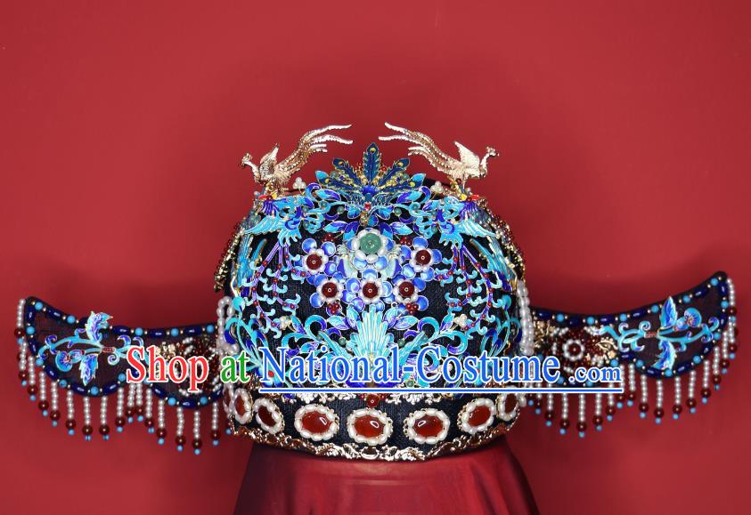 China Ancient Empress Phoenix Coronet Ming Dynasty Queen Headdress Handmade Hanfu Wedding Hair Crown