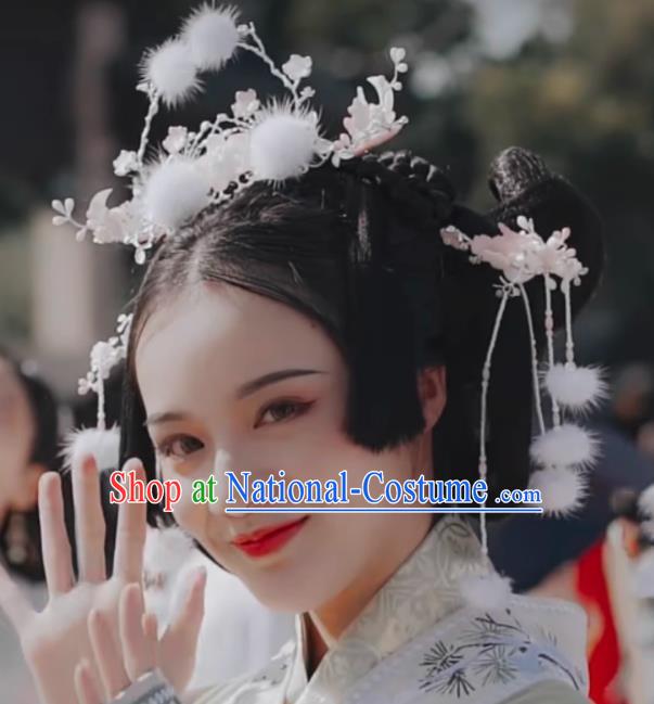 China Ancient Moon Goddess Hair Jewelries Ming Dynasty Empress Hairpins Handmade Hanfu Headdress