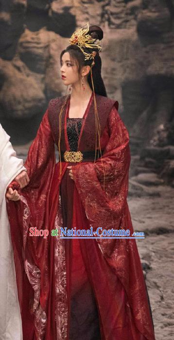 Drama Chong Zi Yang Chaoyue Wedding Dress China Ancient Fairy Queen Costumes